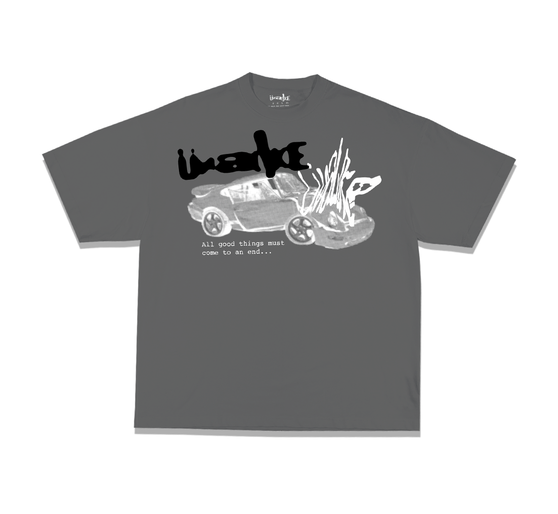 GREY INK BLOT TURBO TEE